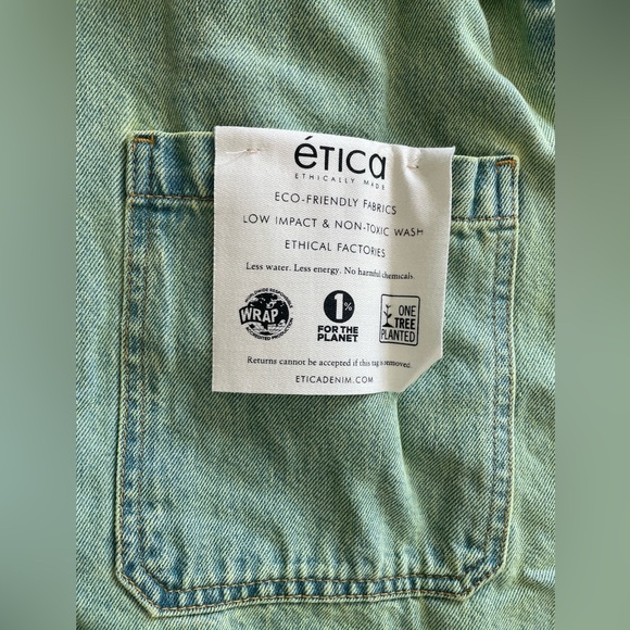 NWT ETICA Zeta Carpenter Denim Jumpsuit Womens S Zip Front Utility Workwear - Picture 11 of 16